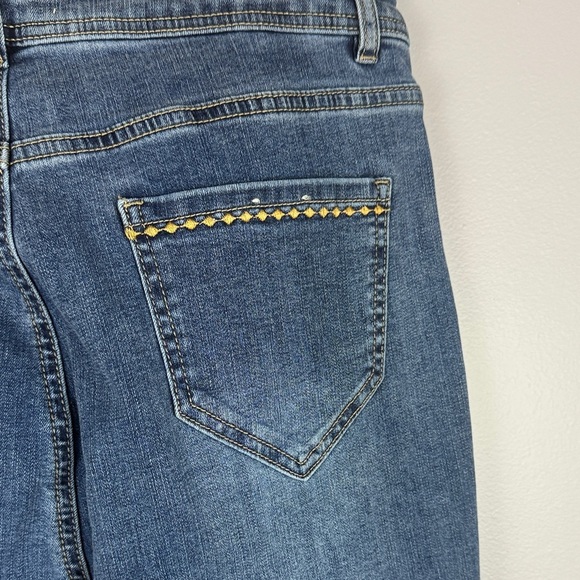 CHARLIE B Denim Flare Jeans with Gold Embroidery - Picture 11 of 15